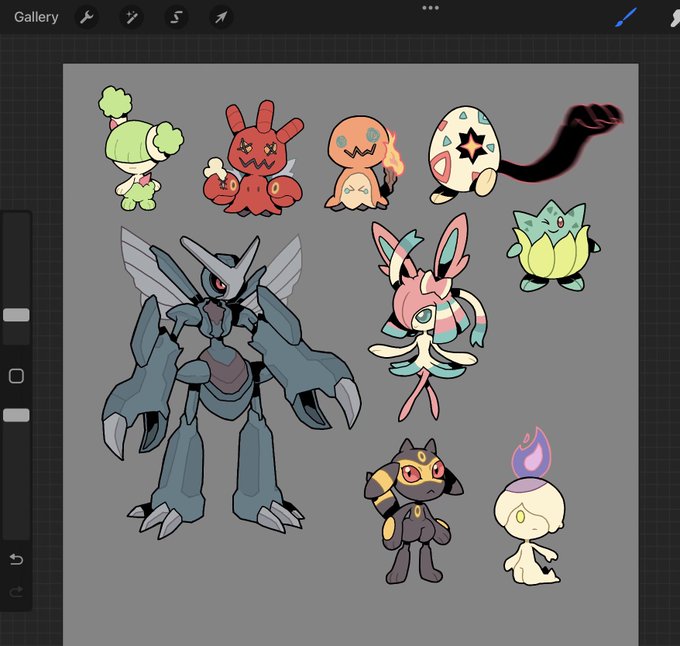 Ok I found most of the artists, and after chatting with them I feel ok to post! A few don't have Twitter. Scizor + Mimikyu is by  Charmander + Mimikyu is by  Kirlia + Sylveon is by  Scizor + Metagross is by  Rest in comments! 