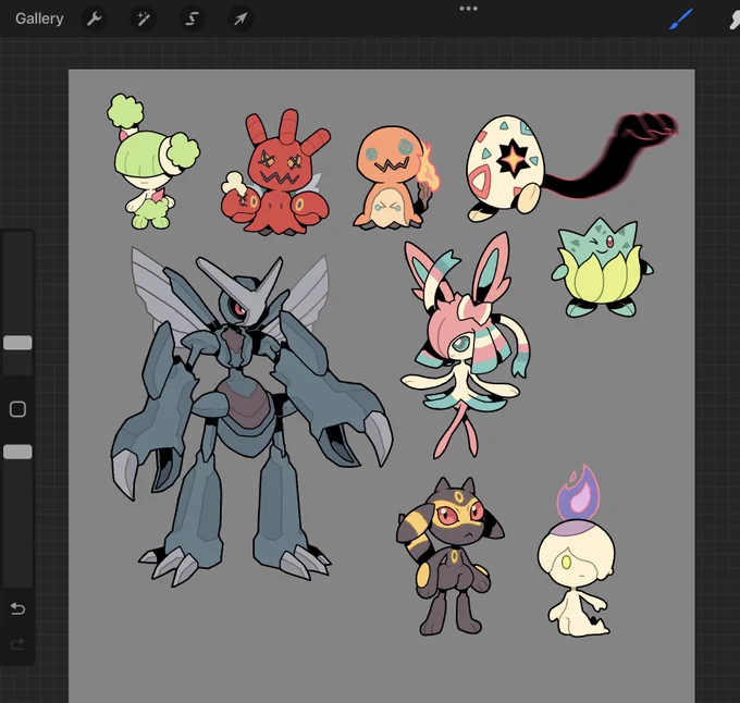 Ok I found most of the artists, and after chatting with them I feel ok to post! A few don't have Twitter. Scizor + Mimikyu is by  Charmander + Mimikyu is by  Kirlia + Sylveon is by  Scizor + Metagross is by  Rest in comments! 