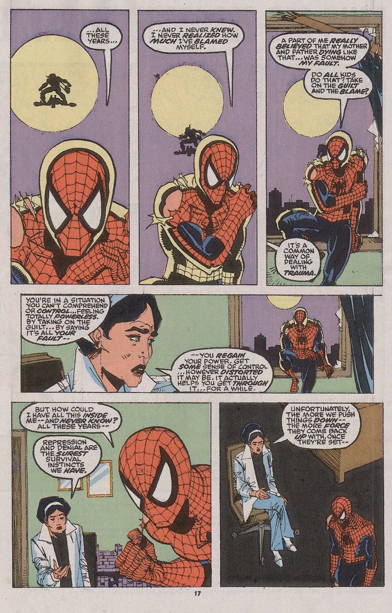 RT @tuxedosaurus: I can’t even imagine getting psychological exploration like this in modern Spider-Man. https://t.co/KNAif19uke