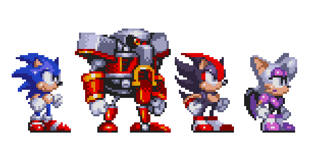 Dark sonic pixel art