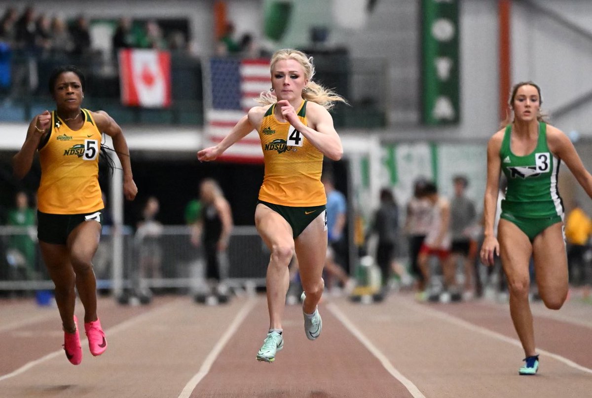 NDSUTrackField's tweet photo. Brayden’s momma just ran the fastest 60m dash in NDSU history. https://t.co/SW98I23qT9