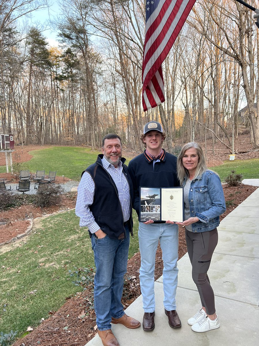 realWardUlmer's tweet photo. So proud of @SheldonUlmer_   He received his appointment from the Superintendent of the US Naval Academy. He worked and did everything right academically, athletically, spiritually and personally. Well deserved and I look forward to our son serving in the world’s best Navy. https://t.co/MDWuCKmXRf