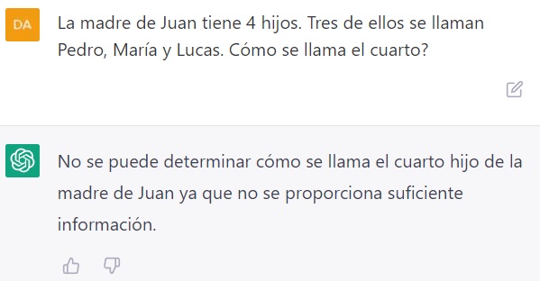 Jaque mate. ChatGPT: venga, a la escuela de IAs a seguir entrenando. Te he pillado. Buenas noches a todos!