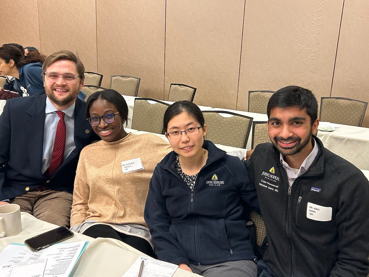 Congrats to @OliveWTang @MikeRoseMDMPH @abhigami @AFatolaMed for representing the Osler Residency with brilliance and WINNING the Maryland Chapter’s ACP Doctors Dilemma competition! On to nationals! So much #Oslerpride @sanjayvdesai