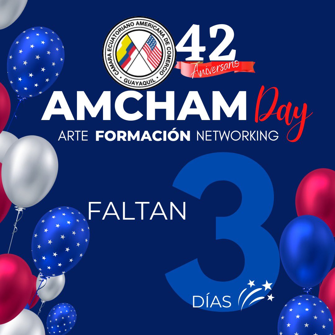 amchamgye's tweet photo. 📢 ¡Atención empresarios y profesionales! 🚨 ¡No se pierdan nuestro #AmchamDay! 
El 31 de enero a las 09:00h tendremos un ciclo de conferencias abiertas para todo el público. 

@ChairAmchamGYE @alexiaalcivar @josepileggi https://t.co/3fpLa6TEym