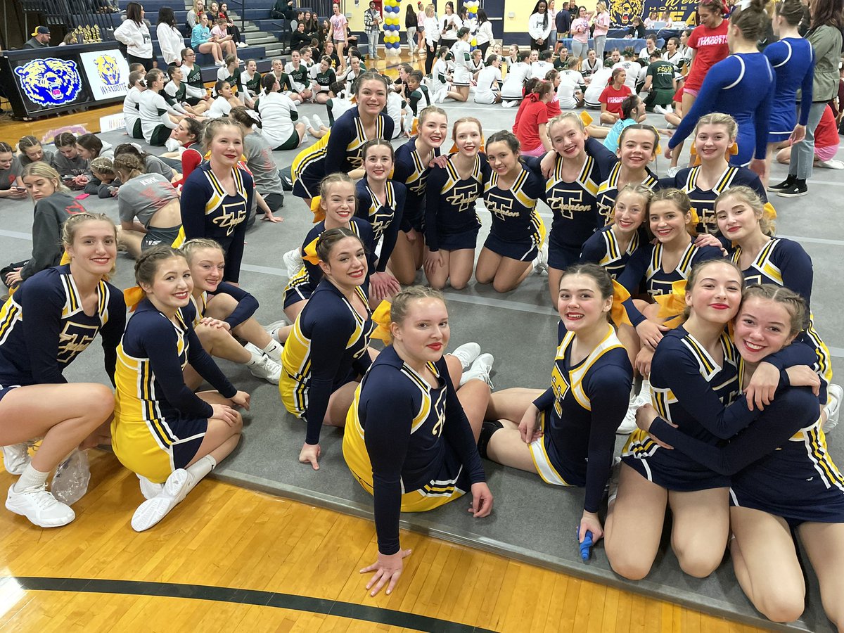 We had 6 different events and 12 teams compete today.  Was nice to get out and see a few.  Bowling competed in the bowl for burns at 10 pins and THS Cheer competed at Wyandotte today.