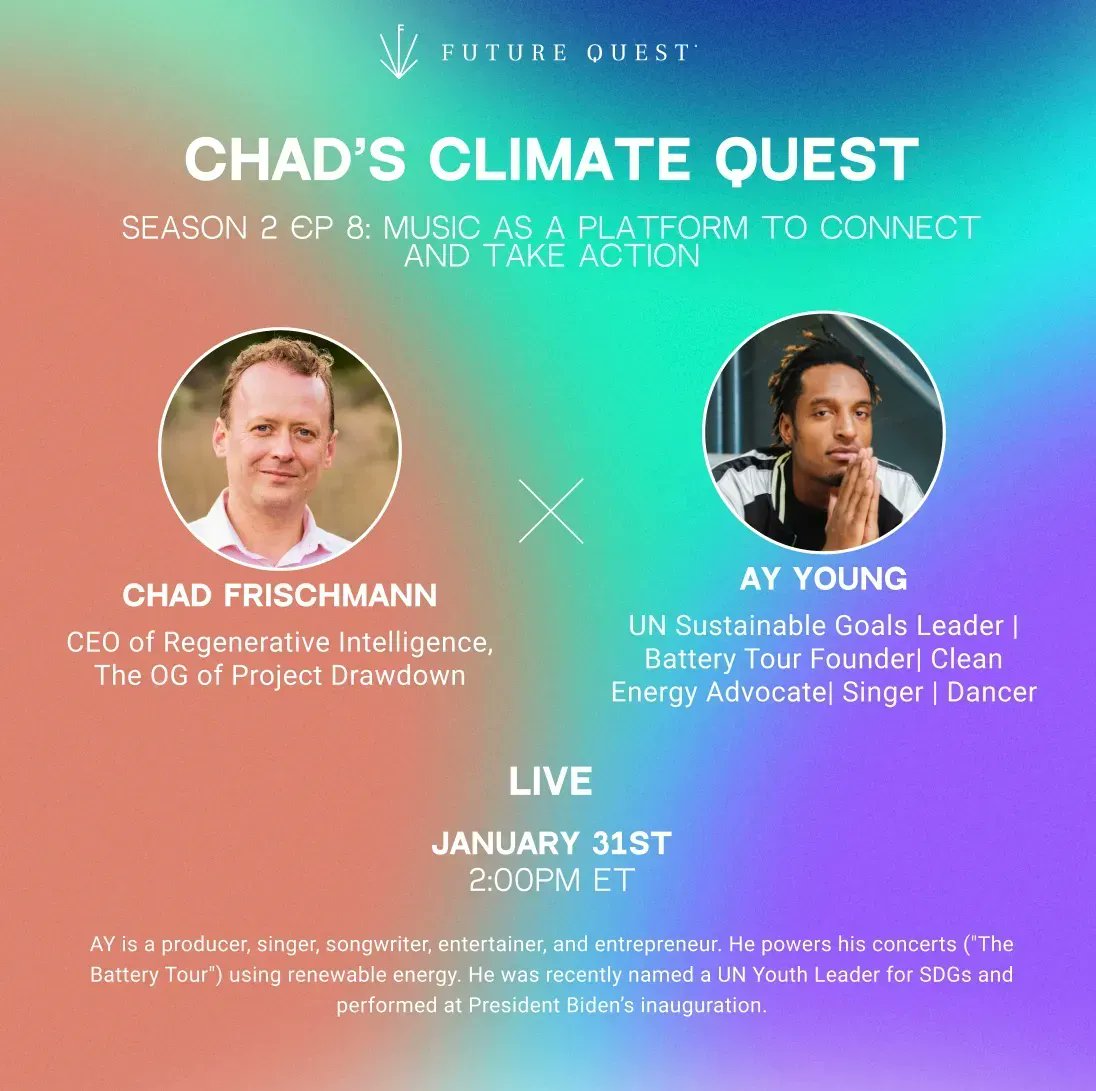 aymusik's tweet photo. I'm super excited about this interview with @chadonclimate to talk about Music as a platform to connect and take action toward a more sustainable world! 🌎
See you all on January 31st at 2 PM EST! SET YOUR REMINDERS! - https://t.co/EIKLmhblPp
#climatequest #project17 https://t.co/C0MjiRgn9S