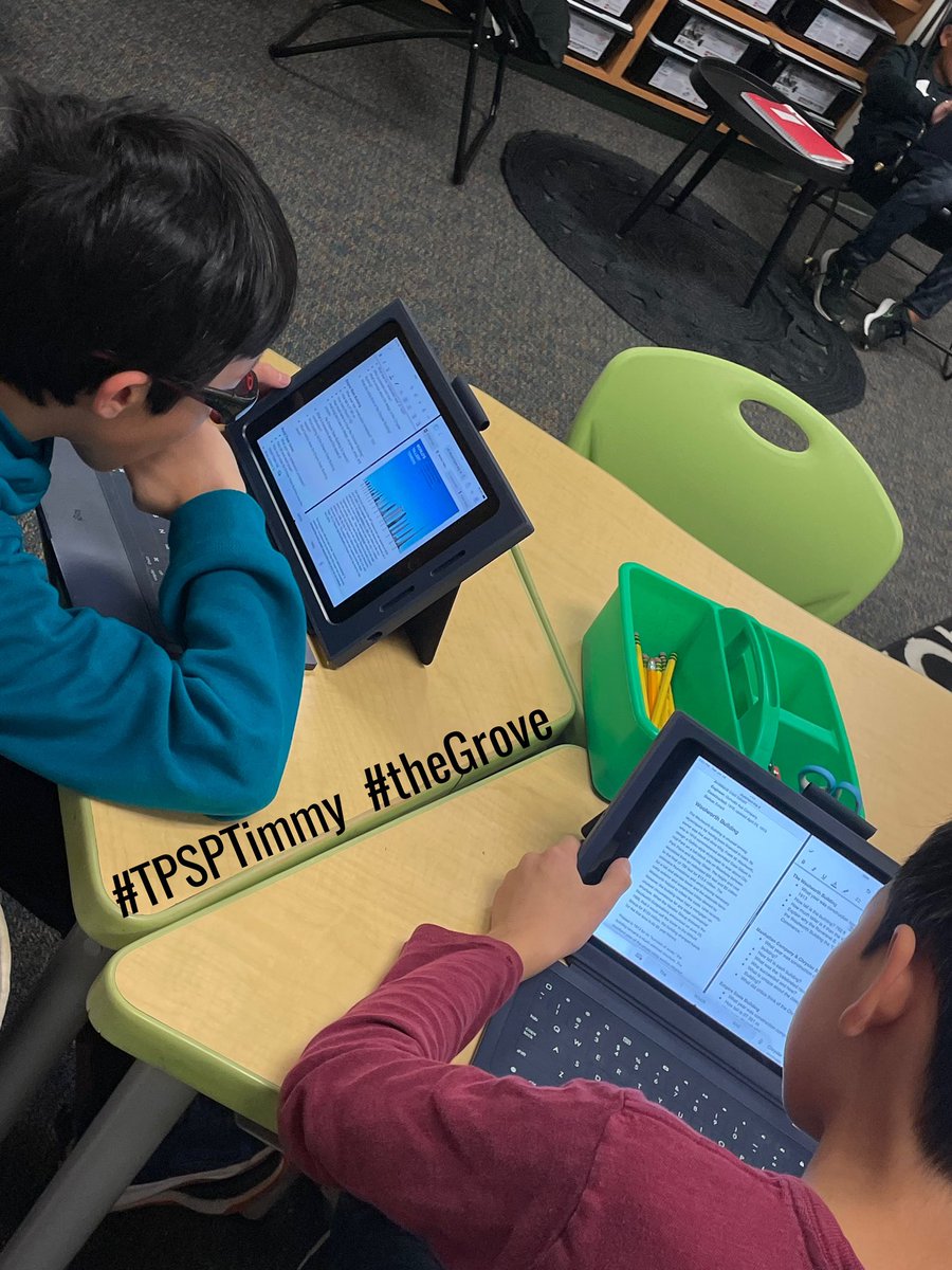 timmyGTI's tweet photo. Researching skills become #realworldlearning when students learn how to use the split screen feature, how to make a copy of @googledocs & how to share it with editing rights in the same #minilesson #authentictechnologyuse #theGrove #collaboration @WGESdragons @Carrollisd https://t.co/ABqHLs1hKF