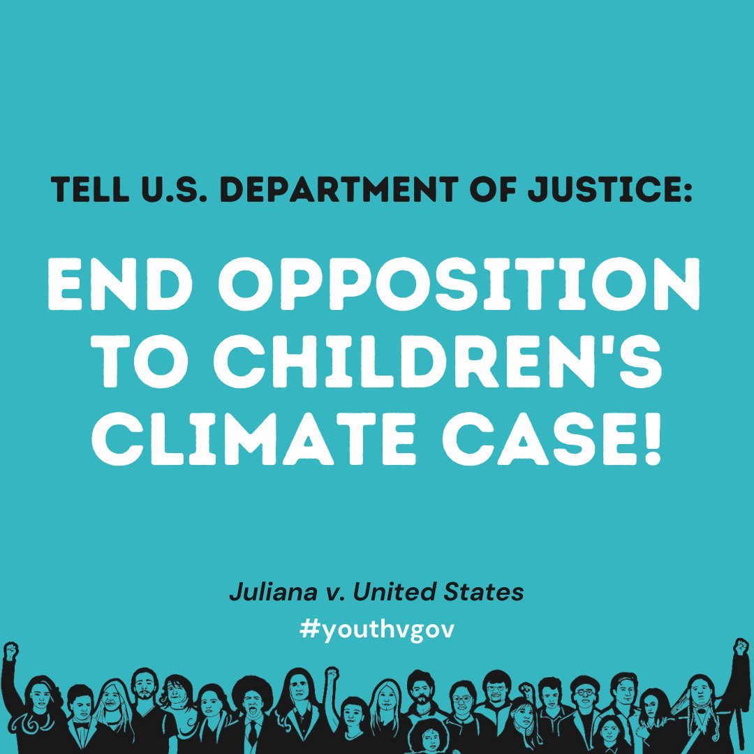 21 young plaintiffs are fighting to establish our fundamental right to a safe climate – yet @POTUS and @TheJusticeDept continue to oppose their historic lawsuit. Join @youthvgov and add your name to demand they let this lawsuit move forward: bit.ly/Petition-DOJ-J…