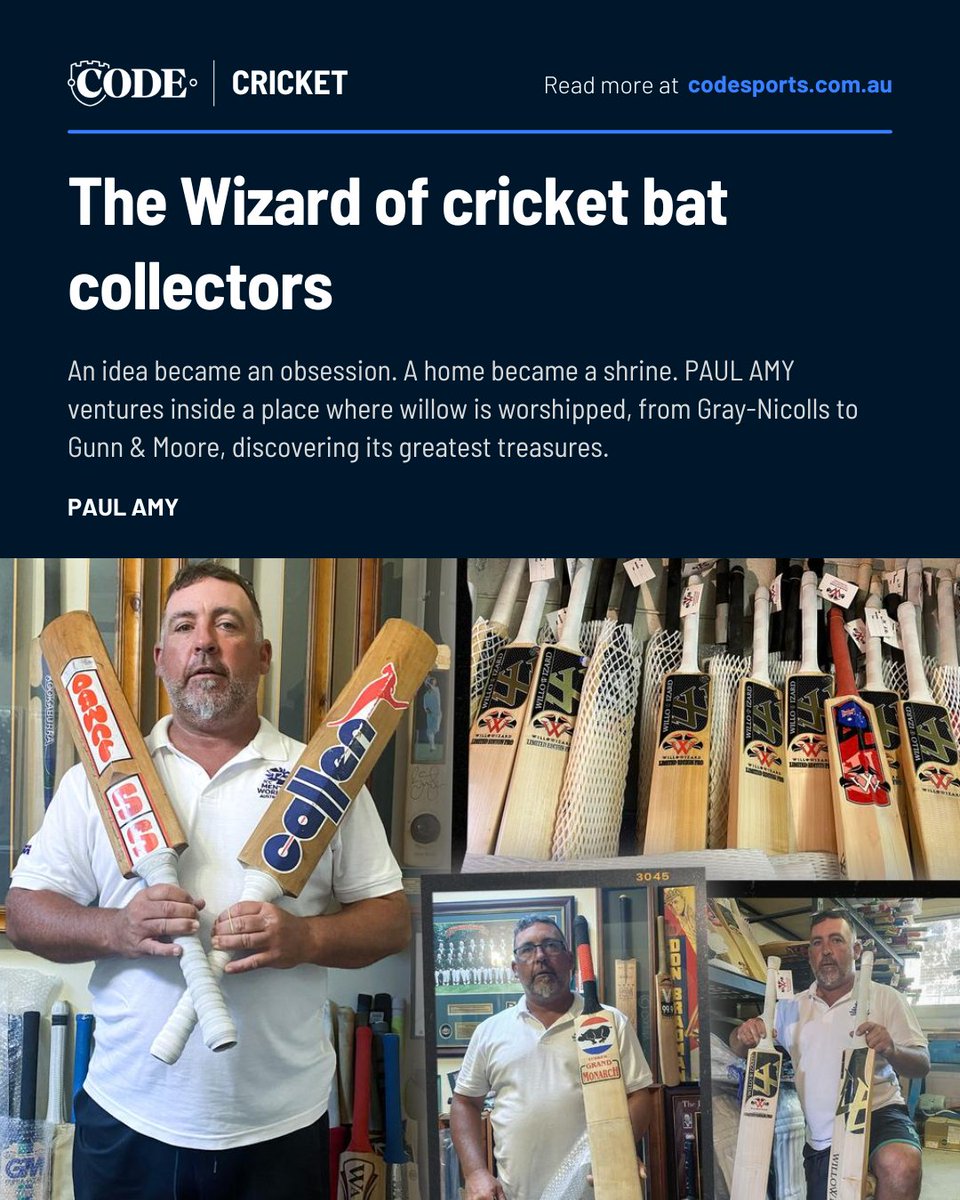 codecricketau's tweet image. "You could buy a bat for $20 to $50. That same bat now sells for $150 to $200."

This incredible collection is going to hit every nostalgic bone in your body. 

▶️▶️ STORY: bit.ly/3XxU1DC

✍️ @PaulAmy375 

#cricket 🏏
