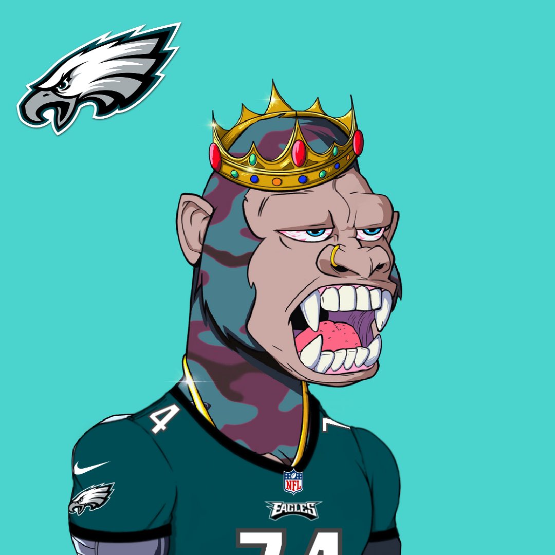 The100ClubRKL's tweet photo. GM @RumbleKongs 
Are You a @NFL fan?
Wether You support @Bengals @49ers @Chiefs or @Eagles this Sunday, our wardrobe has some awesome additions ❗️
Dress up Your Kong with the team that you think will win it all, only in our Discord❗️
Change PFPs and comment Your team below ⬇️ https://t.co/963Kzo5zvo