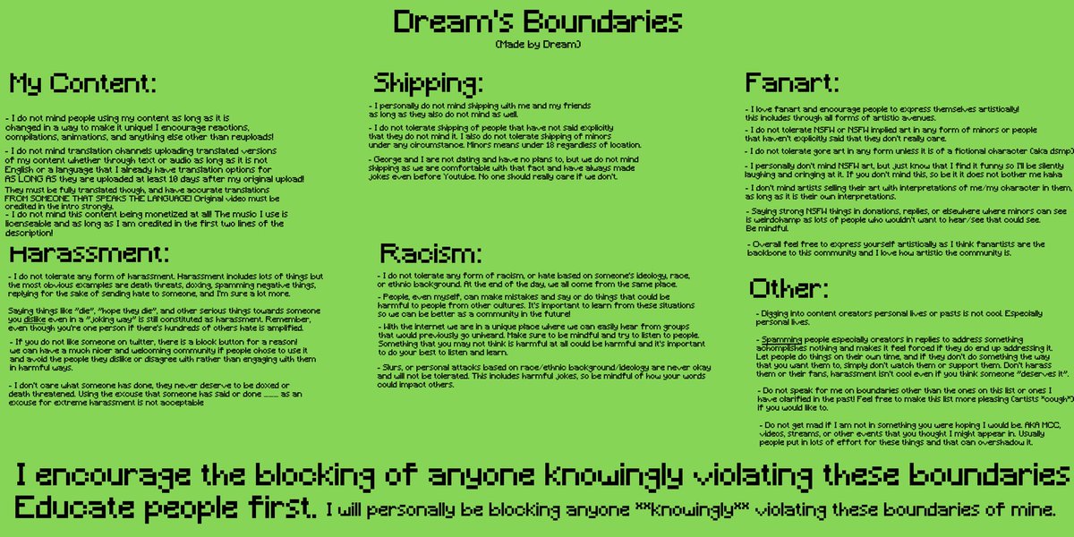 dreams boundaries since some of u rly need it ! ^^