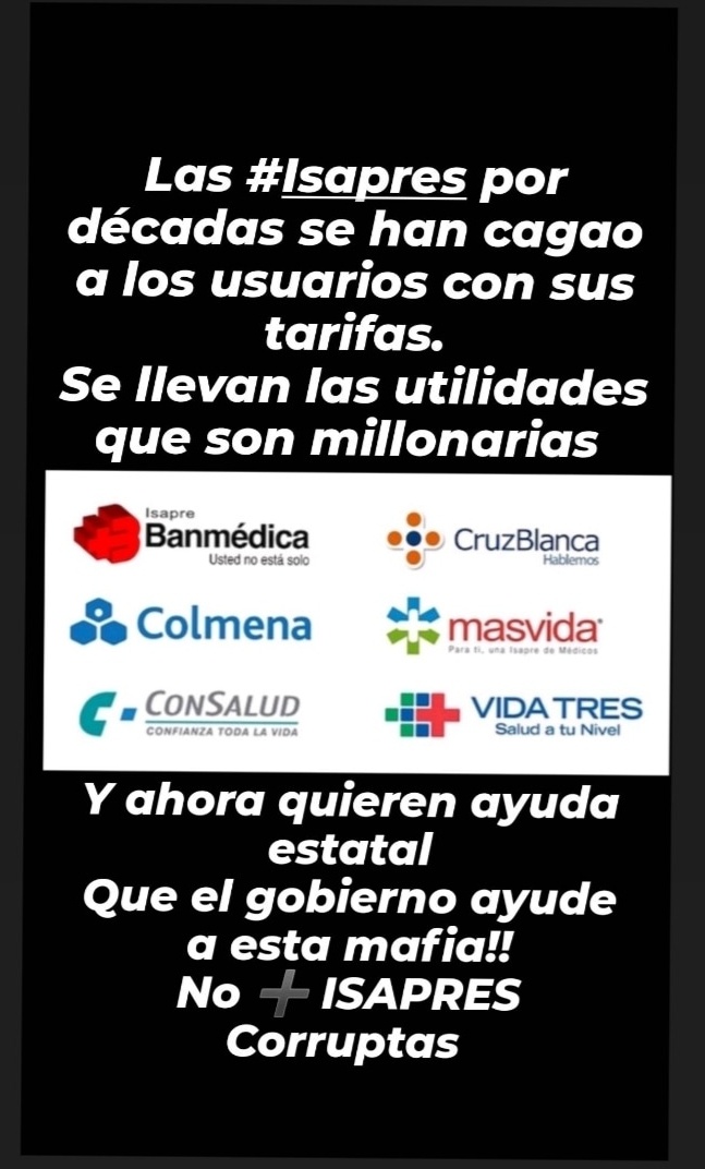 Dpm_Chile2020's tweet photo. #TCShow @tvmas_tv
Las #Isapres se pasan para ser #CaraDeRaja se comen las utilidades y ahora quieren un salvavidas del #Gobierno es como si las #AFP pidan ayuda otros ladrones más https://t.co/1esn2t19Ai