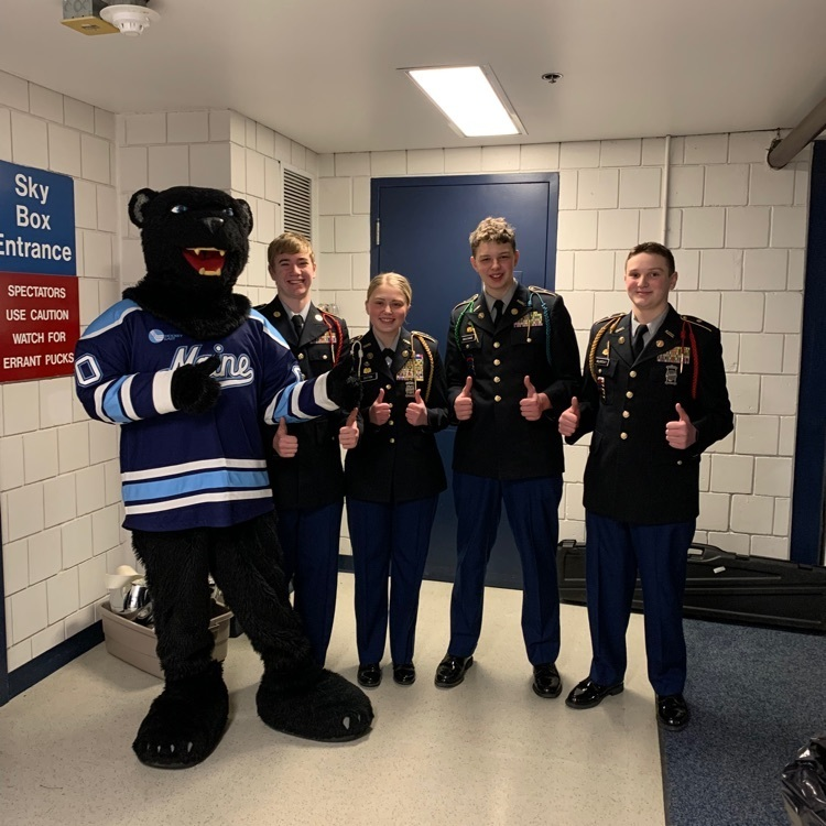If you are watching the UMaine Hockey game tonight, you should have noticed our world famous JROTC Color Guard presenting the colors at the Alfond!