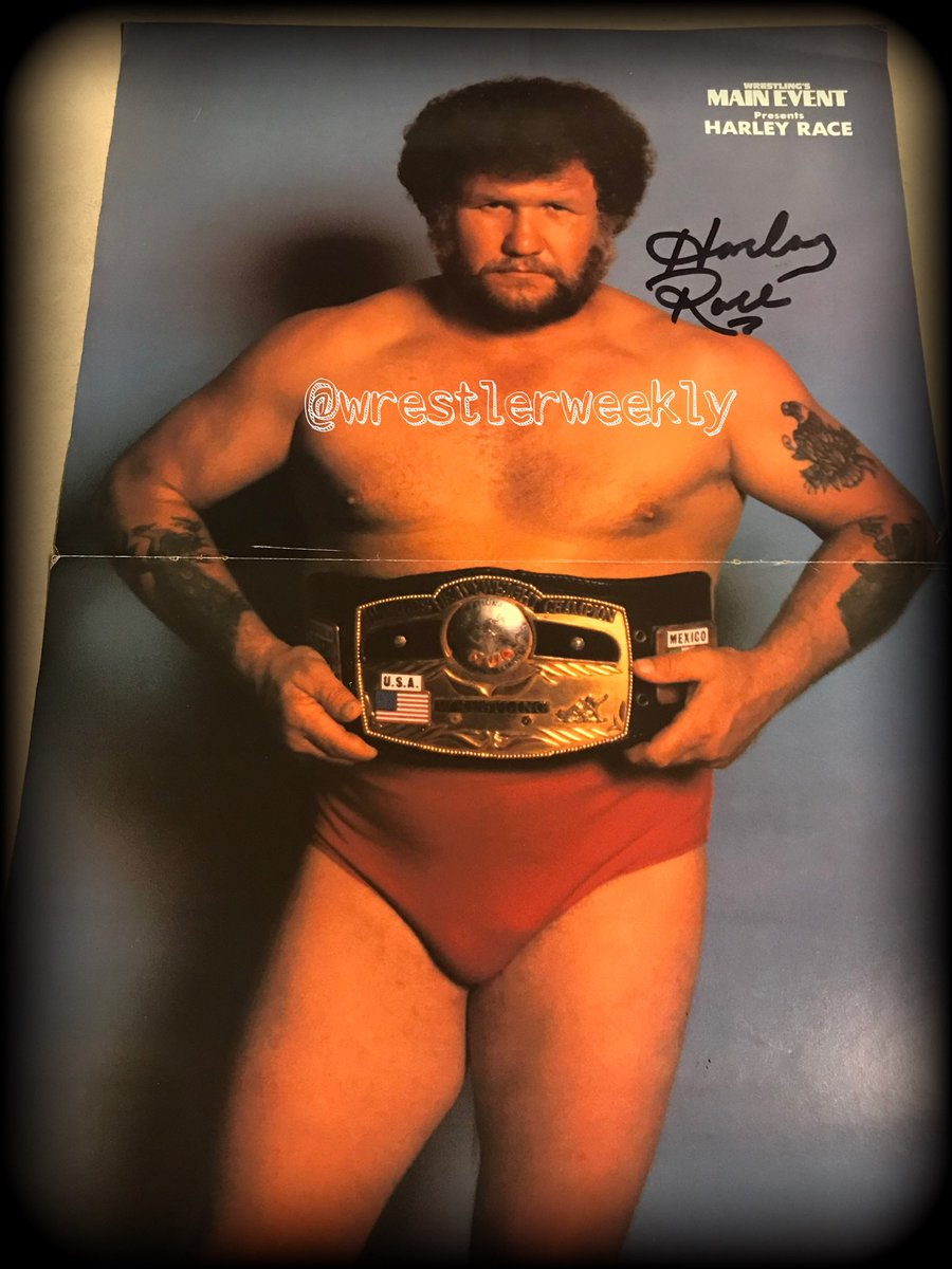 wrestlerweekly's tweet photo. What if the #RoyalRumble happened in the #WWF in 1979 and this was a surprise entrant?! #HarleyRace carrying the #NWA #10PoundsOfGold! #SR https://t.co/LWjiVxFbL7