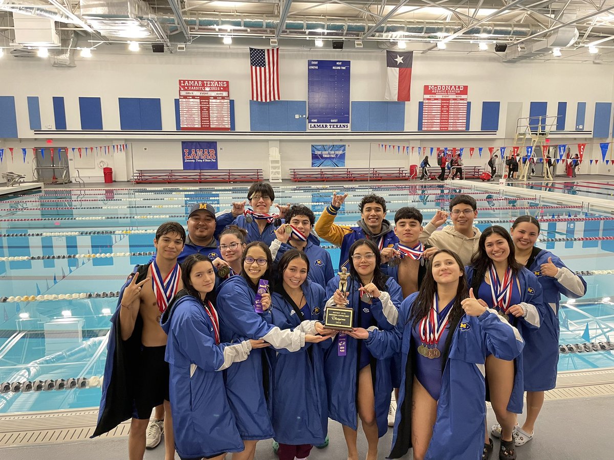The #AquaBuffs are bringing home some hardware! Our girls team takes home 1st place while our boys team wins 2nd &amp; The Milby Buffs win the overall for District 19 -5A <a href="/HISDAthletics/">Houston ISD Athletics & UIL Academics</a>