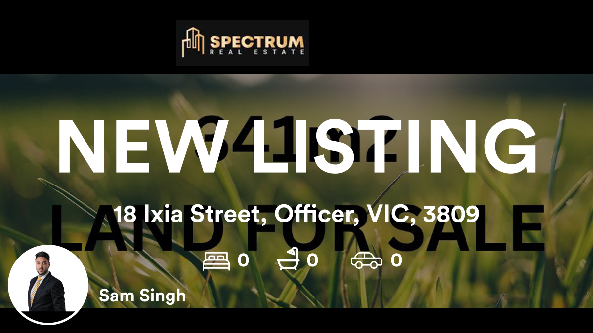 📍 18 Ixia Street, Officer, VIC, 3809

My latest listing on RateMyAgent.

rma.reviews/WEnZDQwIHTdl

...
#ratemyagent #realestate #Spectrum_Real_Estate