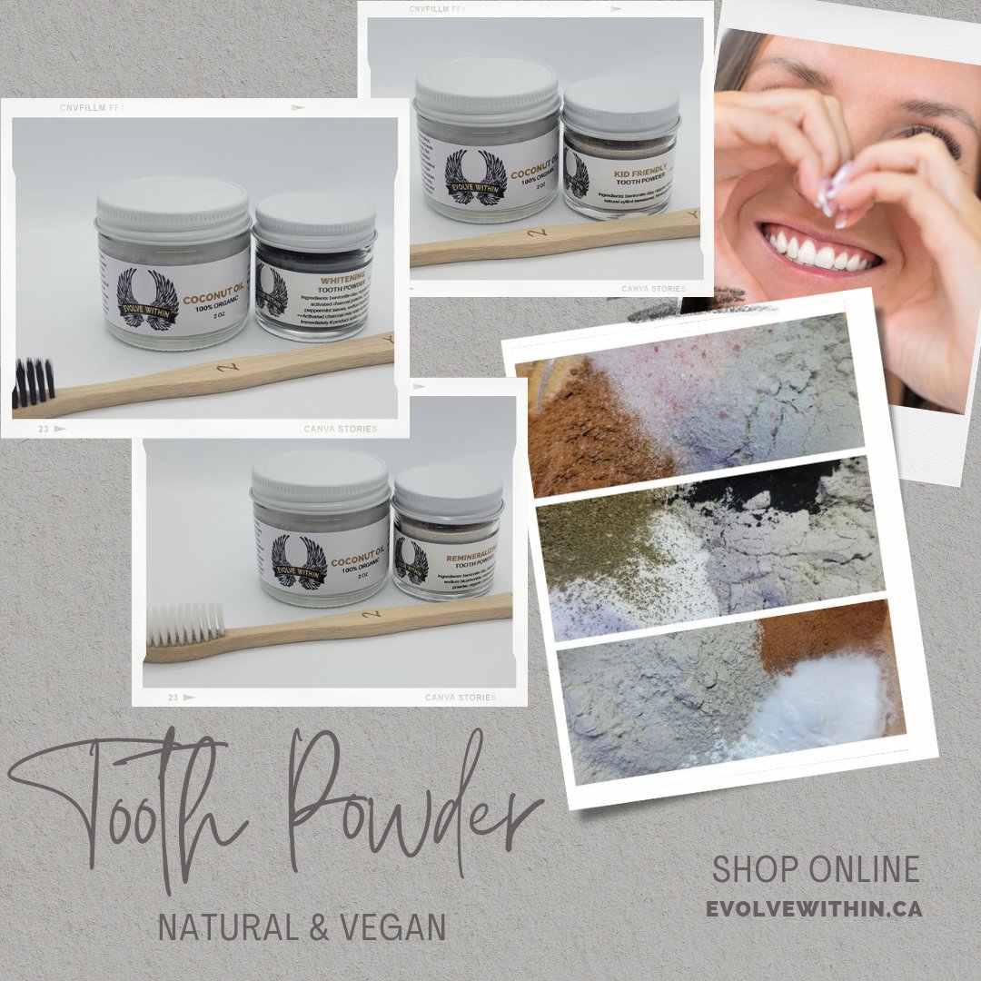 evolvewithin.ca/shop/mouth-car…⁣
⁣⁣⁣
#evolvewithin #beginyourevolutionwithin #toothpowder #toothpaste #oilpulling #toothpastealternative #fluoridefree #cavityfree #naturalingredients #oralhealth #smile #organic #oralcare #healthyteeth #whiteteeth #naturaltoothpaste #teethwhitening