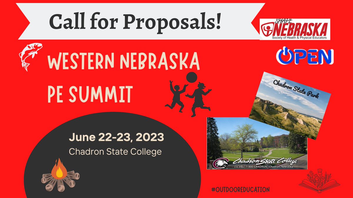 SHAPENebraska's tweet photo. SHAPE Nebraska and Chadron State College HPER programs are partnering to host a summer health and physical education conference at the Nelson Physical Activity Center (NPAC). We would love to have YOU! https://t.co/iBRHR8eMDY @chadronstate #physed #outdoors https://t.co/jCXE1Zv3V2