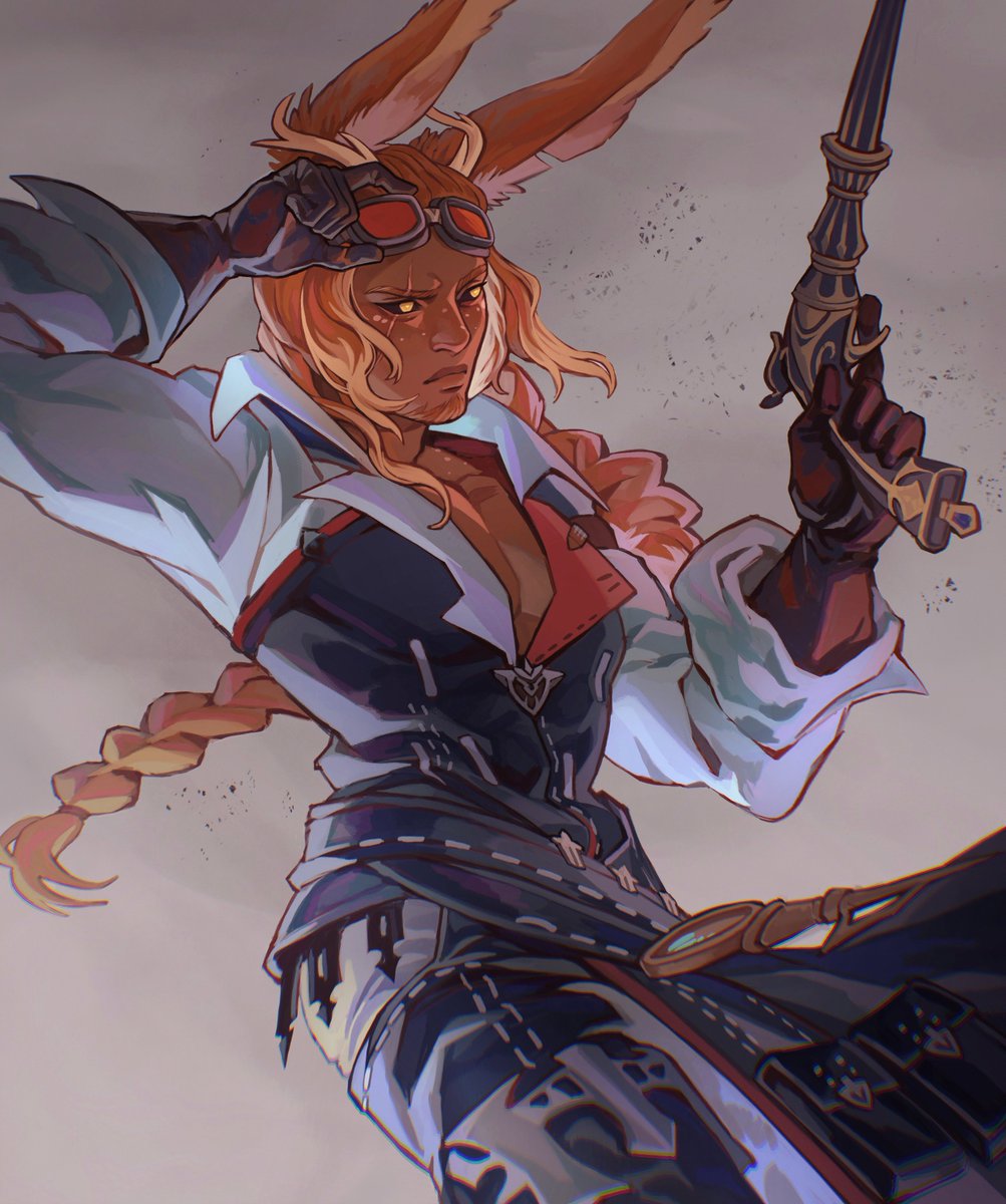 bday piece for my friendo @RabbitIllustra1 of her MCH viera 💖 #FFXIV