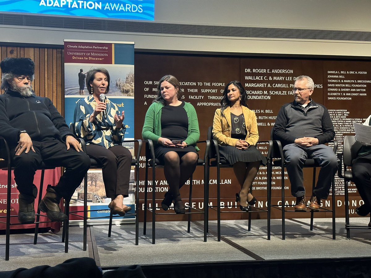 JessicaHellmann's tweet photo. Honoring leaders who are bringing about adaptation and resilience to climate change, across our great state and around the world. Thank you awardees for the important work you do. @SweetiePieMpls @MindyGranley @JothsnaHarris @svensundgaard via @UMNclimate https://t.co/C9qTJPvysi