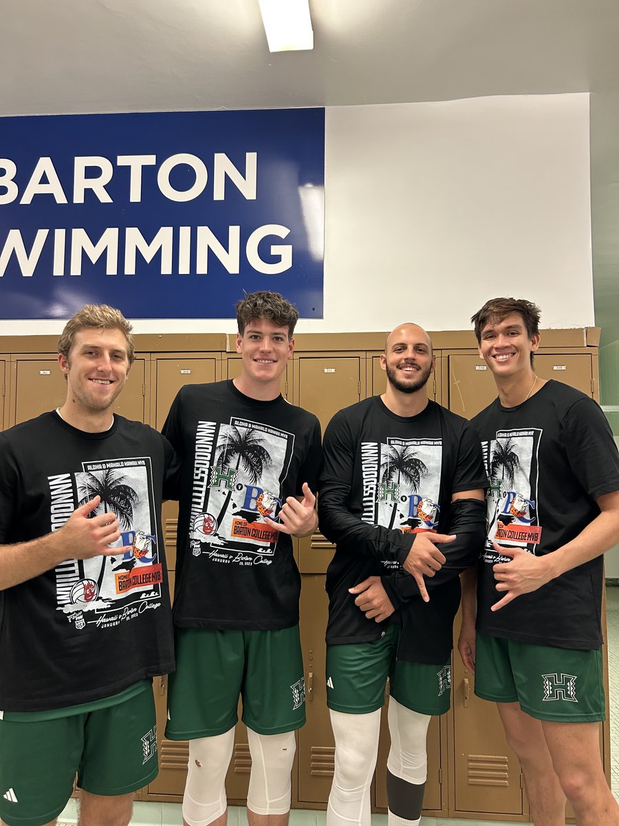 HawaiiMensVB's tweet photo. Mahalo, @BartonVB 🤙🏼 

#WarriorBall23 #NCAAMVB #GrowtheGame https://t.co/AyJqcU3Emn