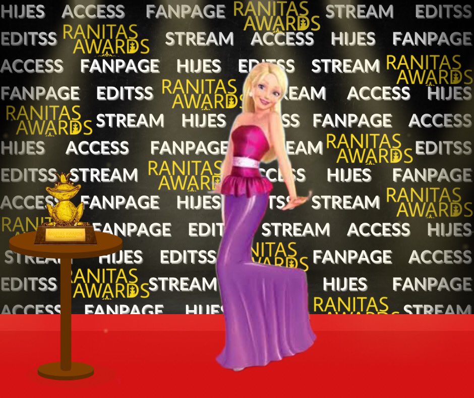 Barbie luciendo hermosa en la alfombra de los #RanitasAwards 🐸🏆