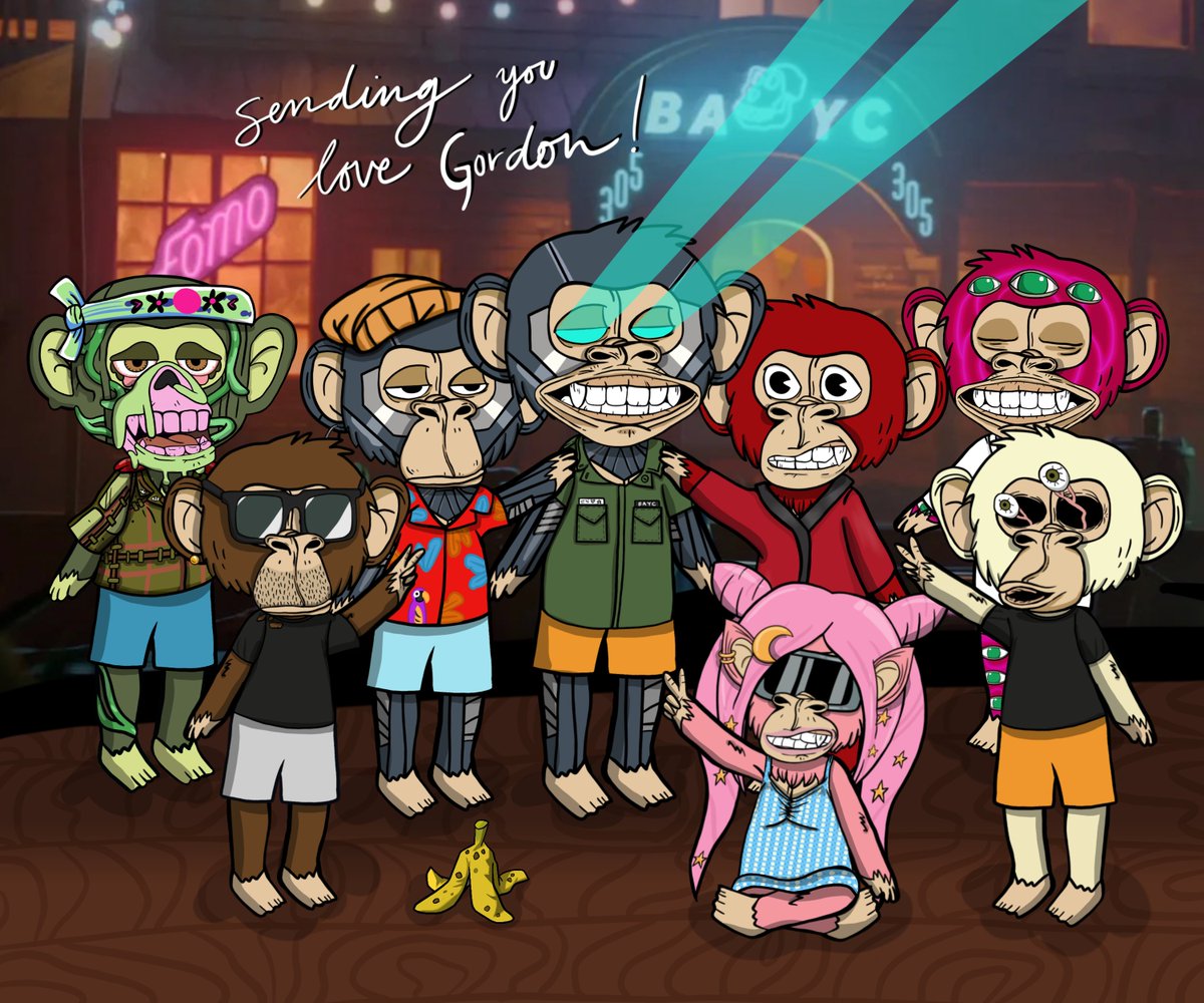 We love the founders, we love you <a href="/GordonGoner/">GordonGoner (Wylie Aronow) 🍌</a>.
You’ve taken care of us apes long enough, now it’s time to take good care of yourself.
Get well soon 🧡

Love,
Council