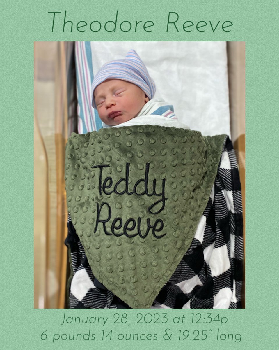 So, some news: Meet Theodore Reeve Sagal, named for his great uncle Theodore Scholnick and his grandmother Reeva Scholnick Sagal, both of whom died before they could make his acquaintance.