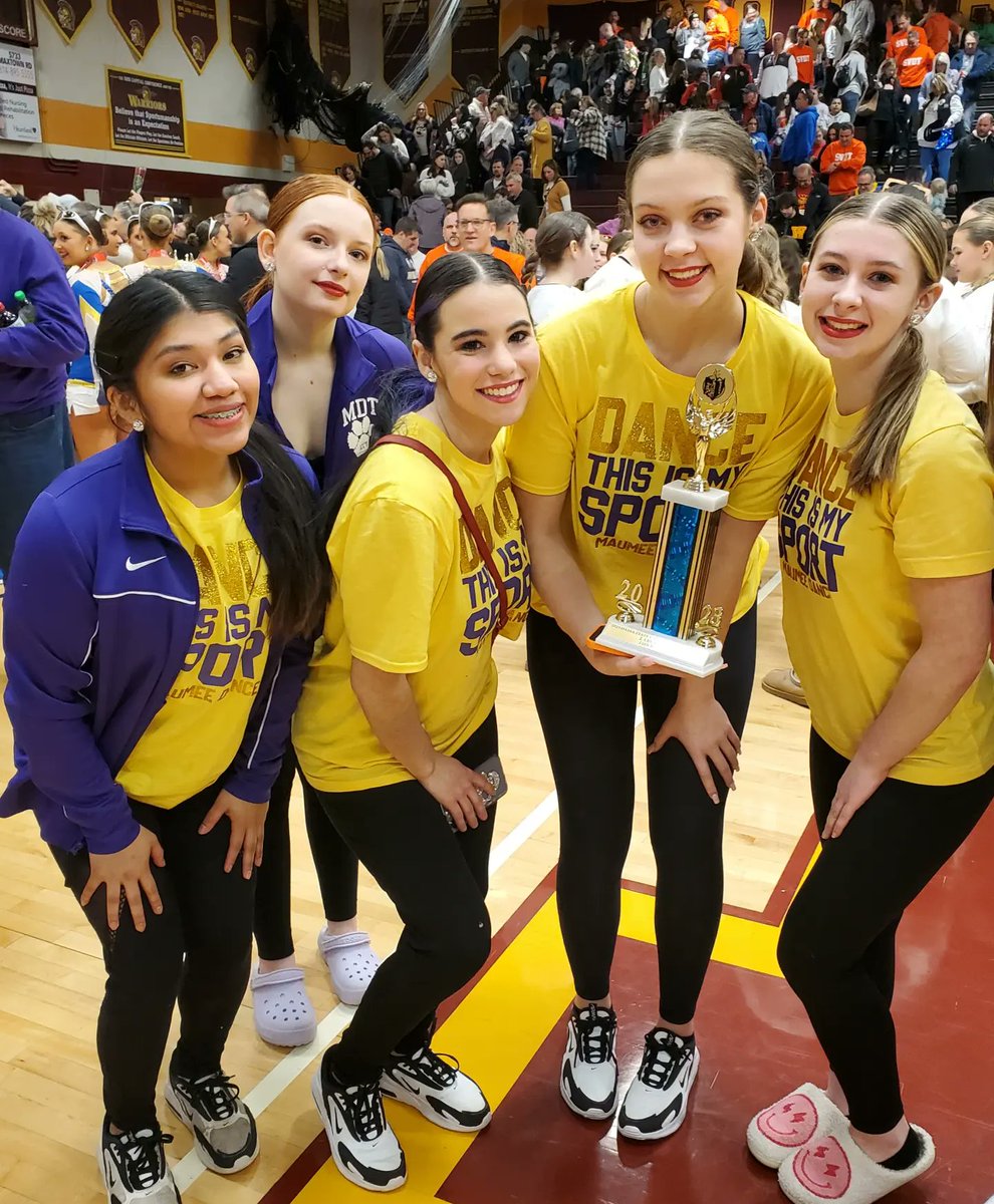 MaumeeDance's tweet photo. 💜💛🐾 WTG MDT!! The team finished their competition season today at the 2023 OASSA STATE Championships, placing 10th &amp; 11th Overall. This team has shown so much growth individually and as a team!! #WeAreMaumee #MDTwork https://t.co/qDJGVQpcMd