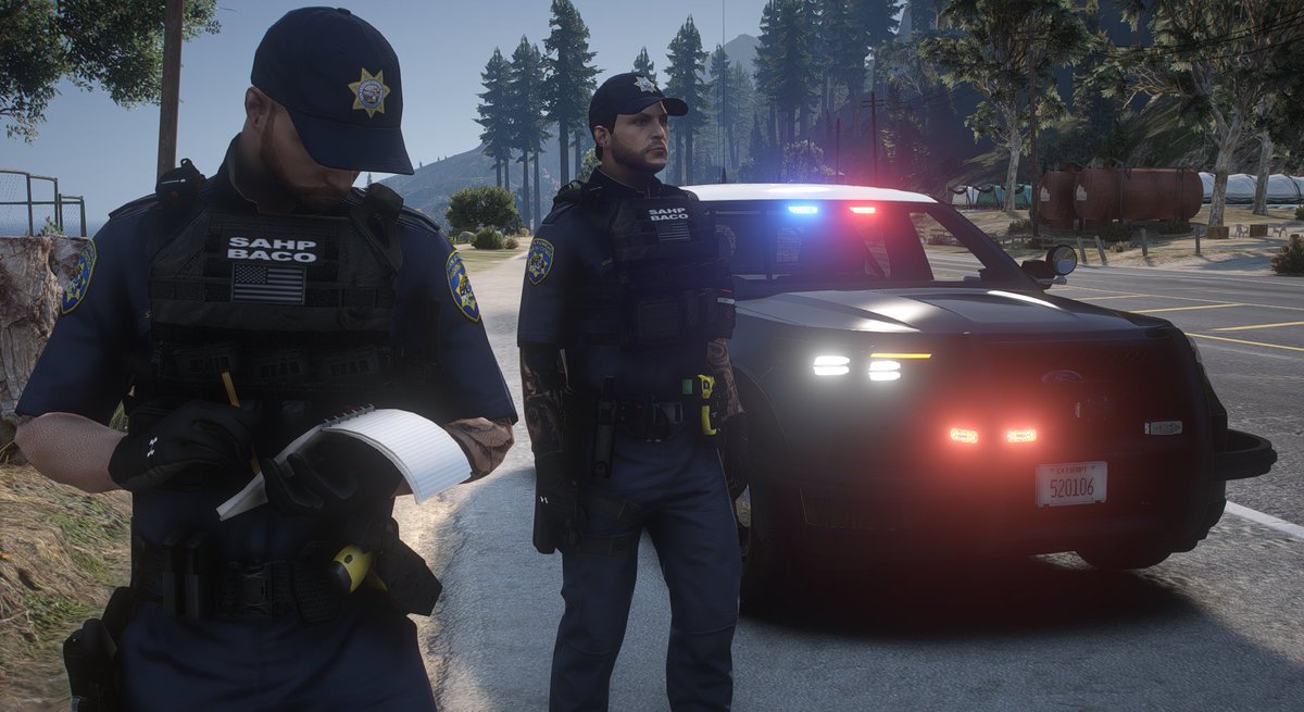 DOJRP_Updates's tweet image. [SAHP] Highway Patrol out enforcing traffic laws and catching speeders. "Fast Drive Could Be Last Drive".  Be safe - Drive smart! #DOJRP #SAHP #Roleplay #GTAV #FiveM