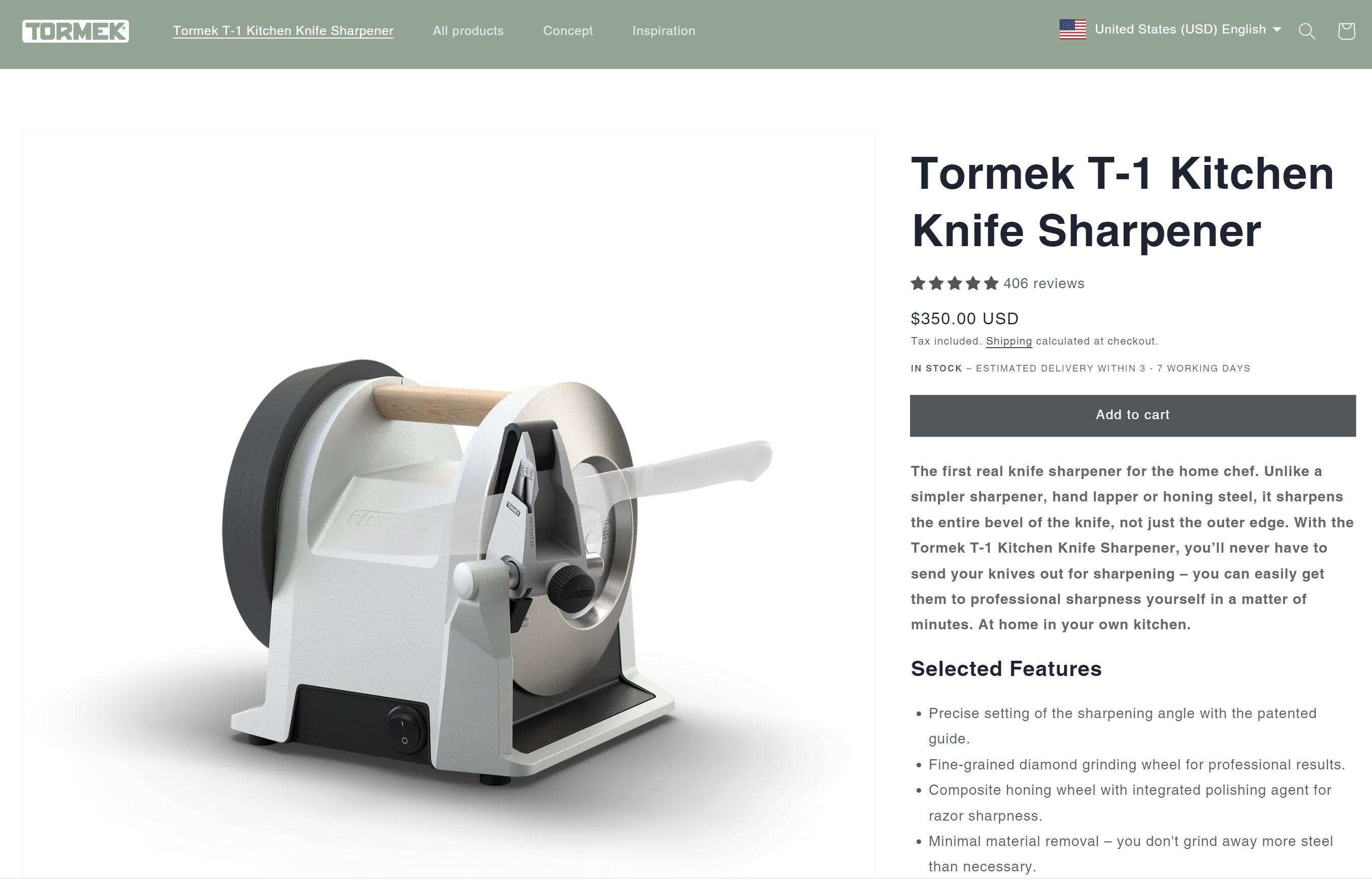 Buy Tormek T-1 Kitchen Knife Sharpener