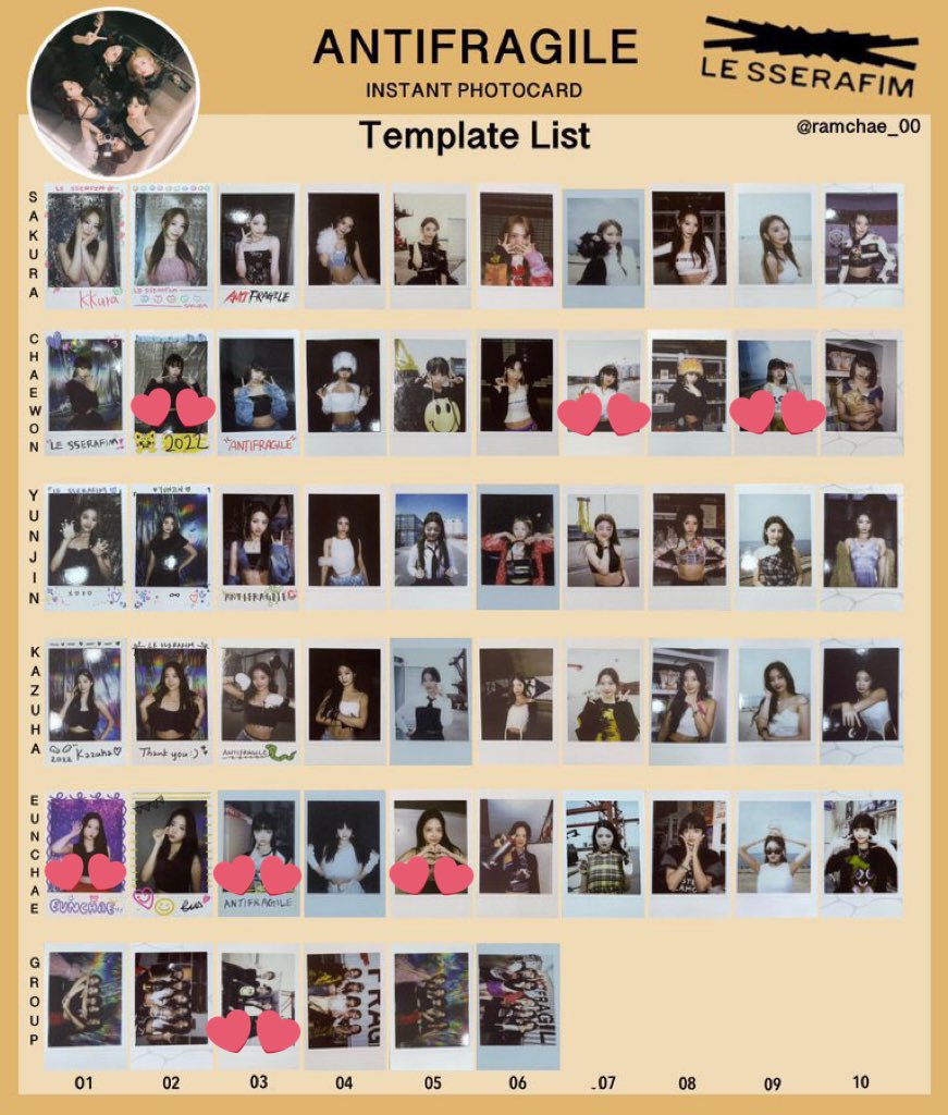 LESSERAFIM「ANTIFRAGILE」インスタントフォトカード　全員 LESSERAFIM「ANTIFRAGILE」インスタントフォトカード 全員 【公式通販】