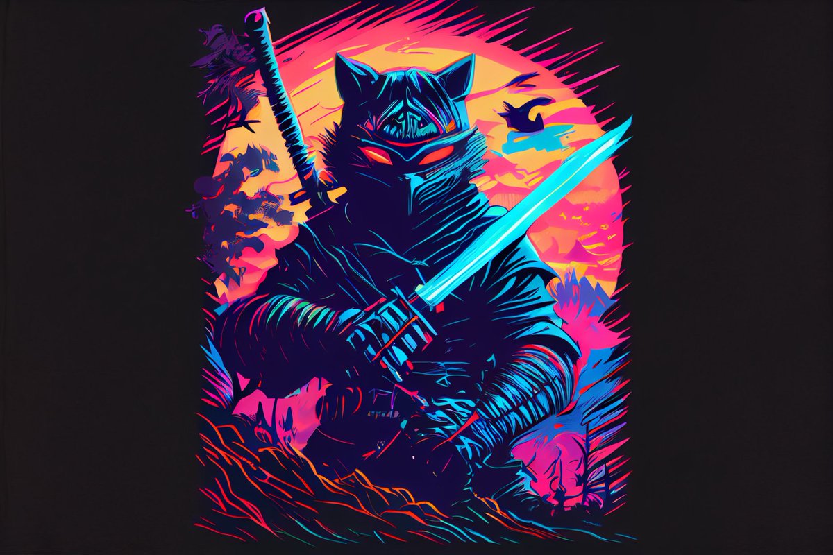 digitslim's tweet image. "Introducing my latest digital creation! The Cyber Ninja Kitty is not the one to mess with. Get this design at my Tee Public store along with many other awesome designs. Link in bio #ninja #cyber #digitalart #newart #artlover #artoftheday #artistsoninstagram #digitalartist