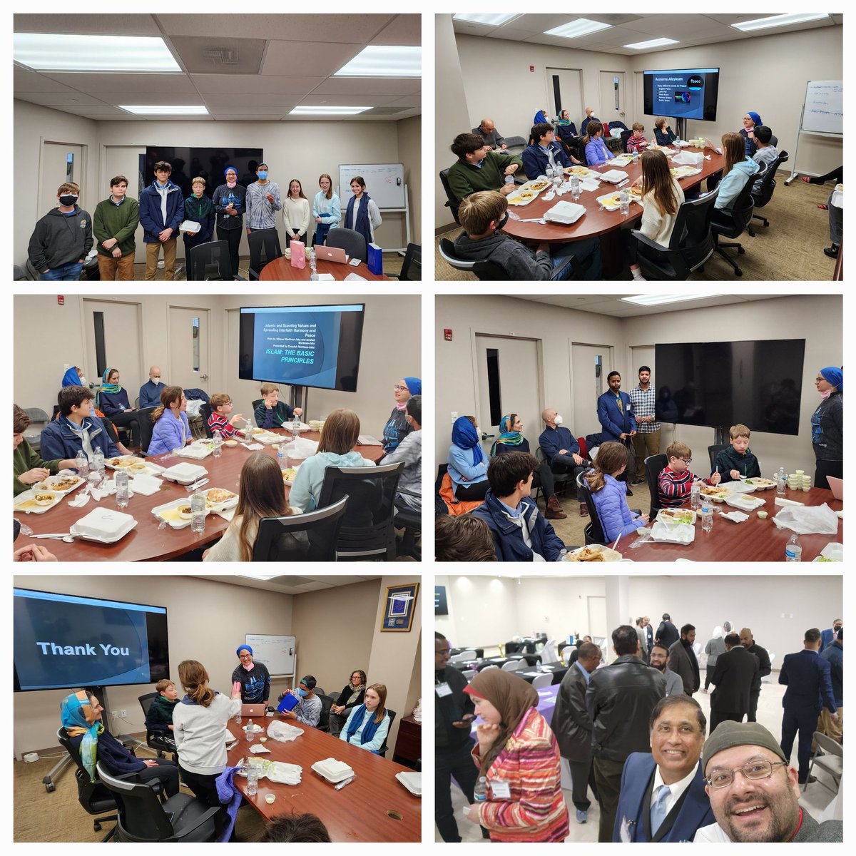 Jan22-My Daughter, Son & I were honored to host Unitarian Universalist Church of Arlington Youth Class Students/Parents for discussion on Islam & interfaith efforts, & tour of the ADAMSSterlingMosque & QahwaCafeYouthCenter, Weekend School, ADAMS-Ameen Business Community @IFCMW