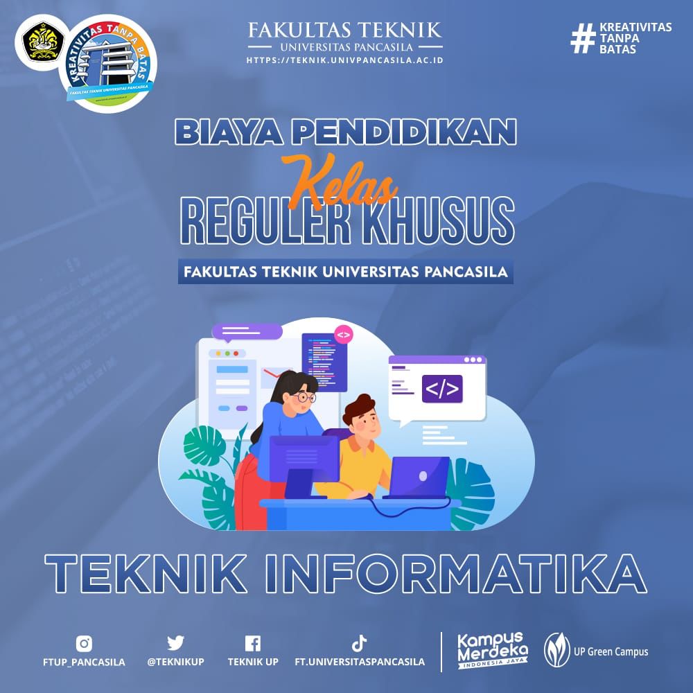 TeknikUp's tweet image. Kamu lulusan D3 dan ingin lanjut kuliahTeknik Informatika? Di FTUP aja! simak biaya pendidikannya diatas, ya! Kamu bisa daftar via online melalui website pmbonline.univpancasila.ac.id atau hubungi ke nomer 0812 9652 577 (Aruan).
#FTUP #KreativitasTanpaBatas #TeknikInformatika
