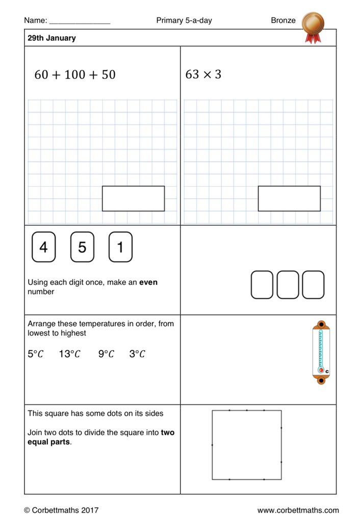 Corbettmaths on Twitter: "Primary 5-a-day with 4 levels of difficulty ...