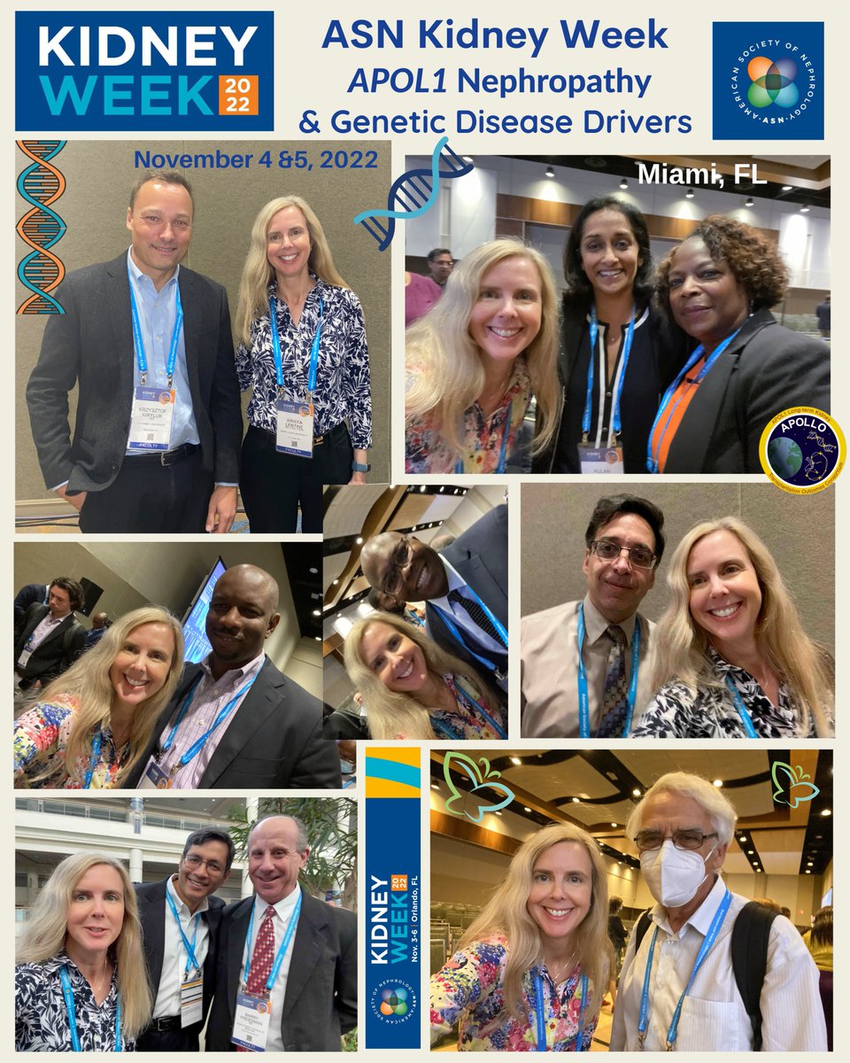 ApolloNetwork13's tweet photo. 👏🏽Excellent @ASNKidney #KidneyWk2022 sessions🎤on #KidneyGenetics🧬&amp; #APOL1Nephropathy👇🏾
• @ApolloNetwork13 members gather to support🙌🏾Dr #BarryFreedman’s update on #APOLLOStudy &amp; potential implications of #APOL1 for #KidneyTransplanation➕meet🤝🏽experts in #PrecisionMedicine🏥👐🏾 https://t.co/1DDnOIZJsI