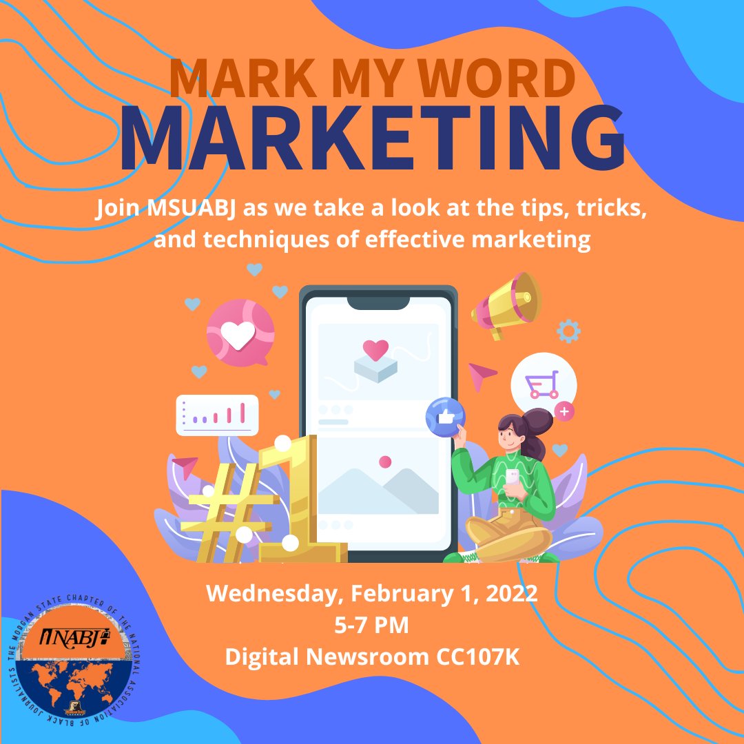 Join MSUABJ this Wednesday, February 1, 2023, at 5 PM in the Digital Newsroom as we take a deep dive into the tips, tricks, and techniques of effective marketing! We look forward to seeing you all there!!! #msuabj