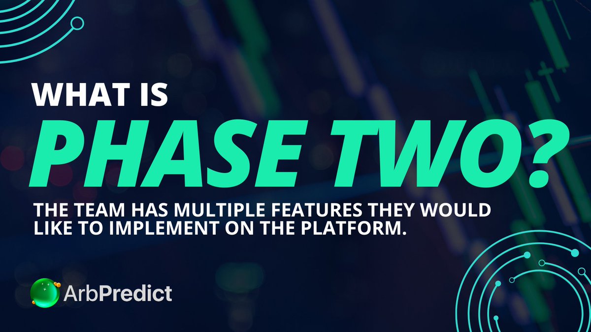 ArbPredict's tweet photo. Phase Two: Multiple Betting Tokens 
When: 500K TVB milestone

In phase 2 we will make changes to the platform, allowing users to bet with tokens other than ETH, such as UNIA, UNIW, BTC, USDT, etc.  🔮

Read more:
https://t.co/E2wrAycf00

#Arbitrum #Prediction #Crypto #Blockchain https://t.co/K9gFGQ5udV