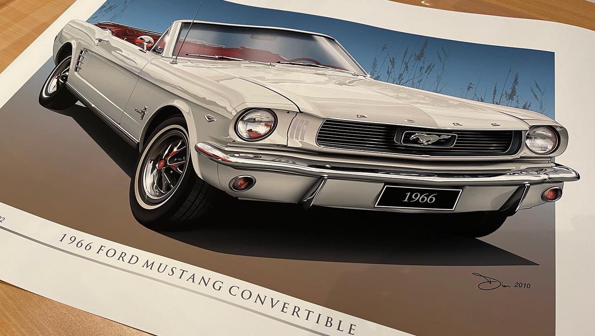 No it’s not a photograph. It’s a digital illustration of a 199 Mustang Convertible in Wimbledon White. <a href="/ford/">Ford Motor Company</a> <a href="/FordMustang/">Ford Mustang</a> #fordcarprints #futurenfts #carart #art  #illustration #carstuff