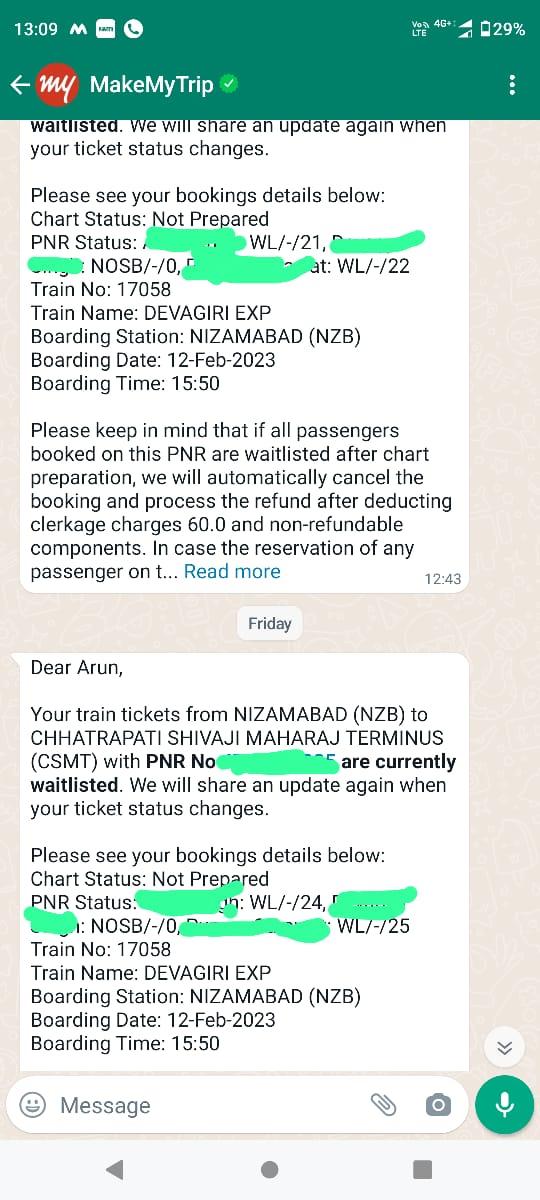 arunssin's tweet photo. @IRCTCofficial  ye kya manjra hai...my wait list increased instead of decreasing. Humse koi khaas dushmani? https://t.co/d2RG4KvRoY