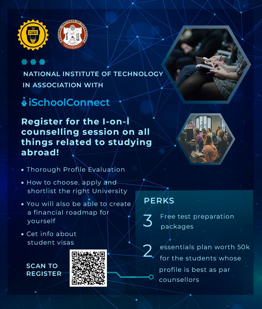 MettleNitt's tweet photo. Want to pursue your higher studies abroad but you don't know where to go?

iSchoolConnect is here for you. Have your profile evaluated, shortlist universities to apply to and create a financial plan to back it all!

Register for the 1-on-1 counselling session now. https://t.co/OWNsLj9fGh