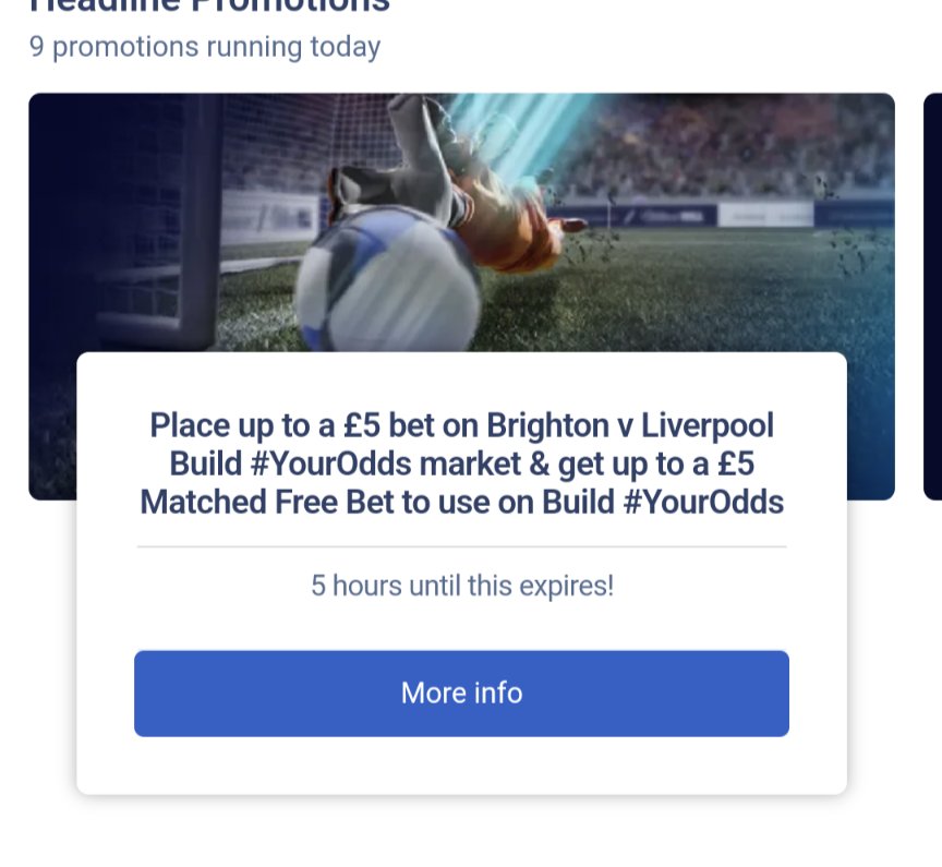 AllVibesBetting's tweet image. Good Morning people! Here's another reminder to do your free spins, big win today which I'll be using for an #allvibes acca later on.
We'll also be taking advantage of this William Hill offer for a matched bet builder on #BHALIV