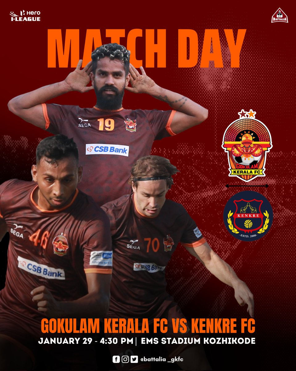 𝐒𝐮𝐧𝐝𝐚𝐲 𝐛𝐥𝐨𝐜𝐤𝐛𝐮𝐬𝐭𝐞𝐫🔥⚽

Our boys will face <a href="/mumbaikenkrefc/">Kenkre FC</a> in todays Encounter 🔥🔥🔥🔥

Expecting everyone at Battalia stand (East upper ) (gate no 17 opposite mathrubhumi books) 😍😍😍
#BattaliaGKFC #GKFC #Malabarians #HeroILeague