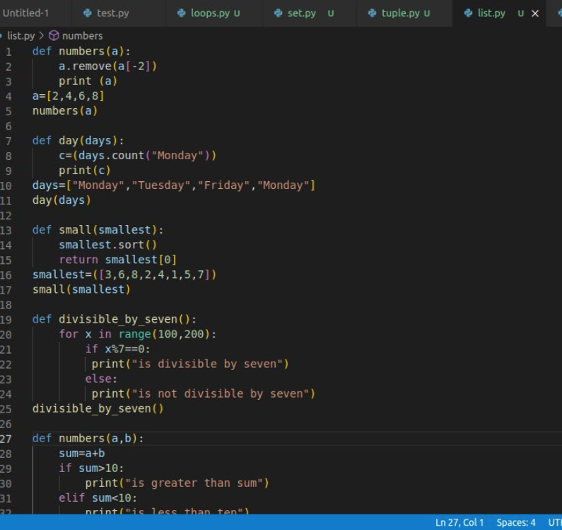 IsabellaDiFabi3's tweet photo. Isabella Secret Story of Web Project -Day 52/100
I practiced list today:)
#Python
#100DaysOfCode #WomenWhoCode #womenintech #codeHive2022 #IAMAKIRACHIX #GirlsWhoCode #programmer #programming https://t.co/RPwzHY9NrW