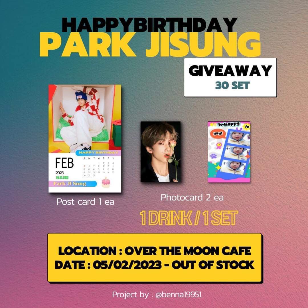 Benna19951's tweet photo. 💚 Give away 🎂 HAPPYJISUNGDAY 💚see you today~

🗓 05/02/2022 - out of stock
🏡 Over the moon cafe Udon @OverthemoonUdon 
⏰ 10.00-18.00

1 Drink / 1 set
- Postcard 1 ea
- Photocard 2 ea

Project by : @Benna19951.

#HAPPYJISUNGDAY
#PARKJISUNGNCT💚
#overthemooneventproject https://t.co/27IpBfYrvR