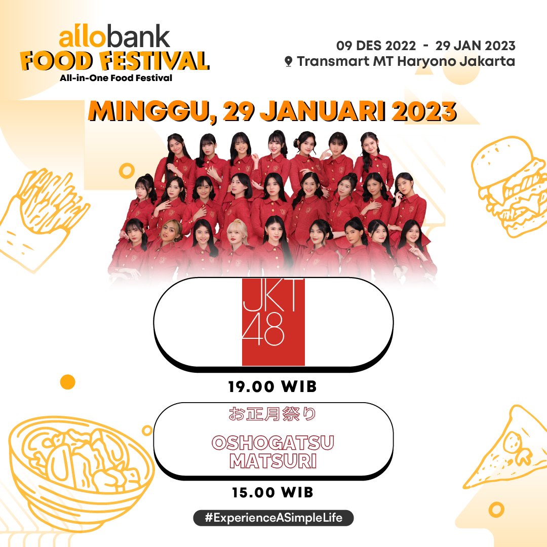 AlloBankID's tweet photo. Udah siap nyanyi bareng @officialJKT48 malam ini di Allo Bank Food Festival?!?!

Langsung aja dateng ke Transmart MT Haryono yaa!🙌

Psstt, banyak kegiatan seru lainnya juga lhoo🥳 https://t.co/GgaZhydLxZ
