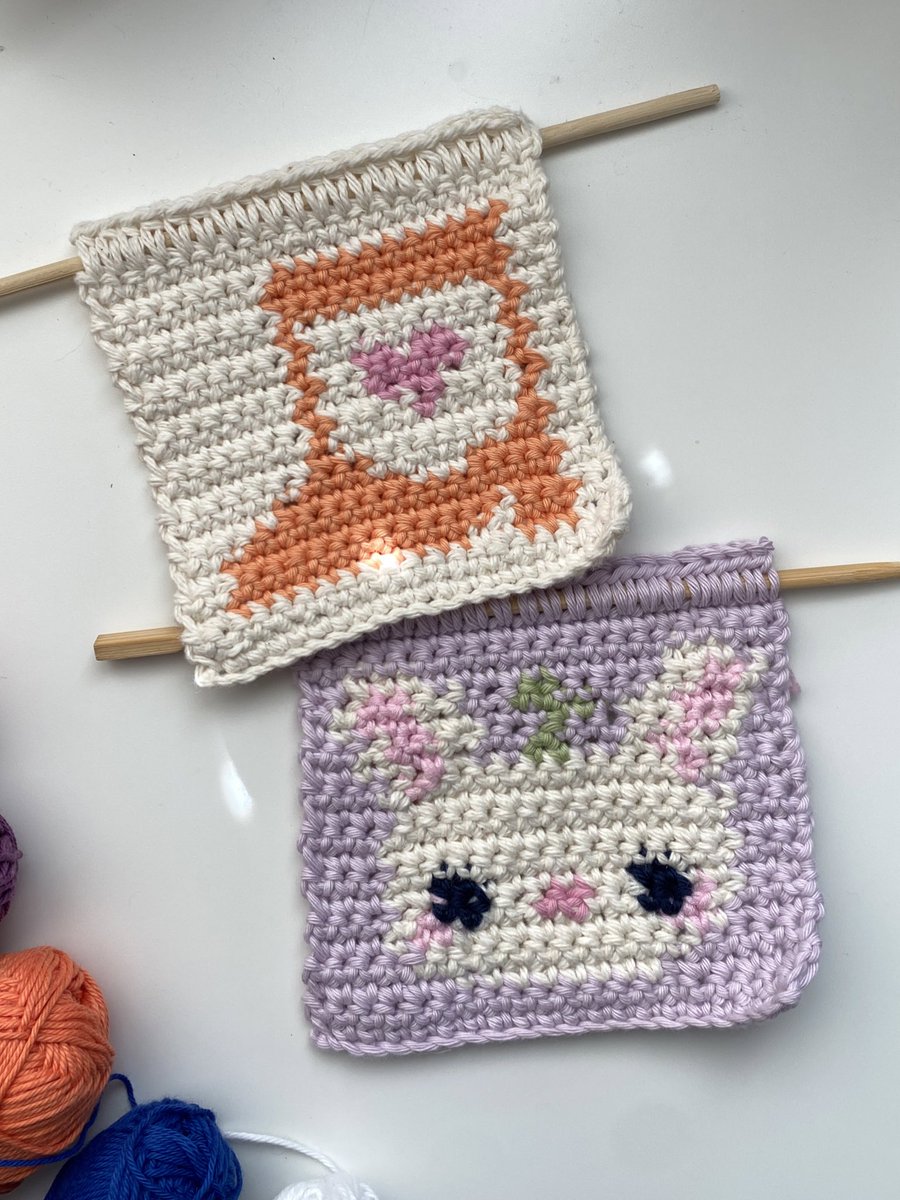 my experience in making pixel art came in handy crocheting graph patterns like these 🥹 bunny sprout pattern by me & cowboy boot pattern by @/destinymakes on ig