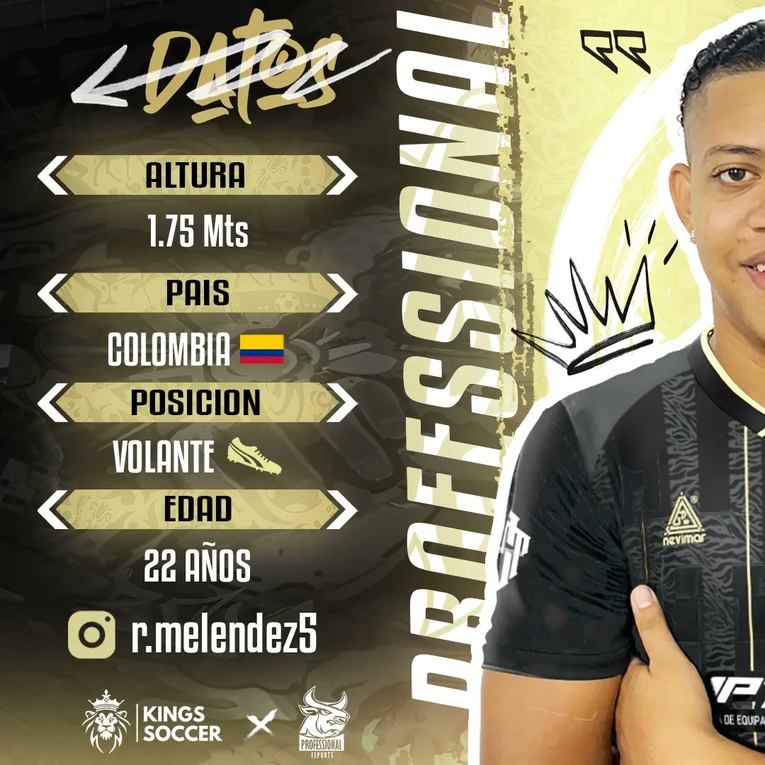 PFS_ESPORTS's tweet photo. 📍¡Nuevo fichaje!
Anunciamos nuestro nuevo refuerzo, Roberto Meléndez, se une a nosotros para afrontar la Liga Kings Soccer. @kingssoccercup
Bienvenido Crack !!
#GoPFS #EmbisteElToro #futbol https://t.co/DxQRSwwBTa